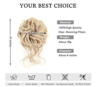Utilisation quotidienne en fête Extensions de cheveux synthétiques en chignon, bouclés, ondulés, élastiques, queue cheval(85H88)