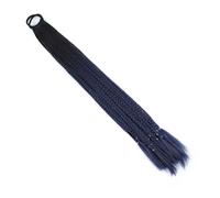 Utilisation quotidienne Extensions de cheveux colorés de 24 pouces, queue de cheval tressée, perruques tressées avec élastiques, postiches synthétiques(B20)