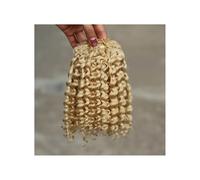 Utilisation quotidienne Extensions de cheveux humains crépus bouclés à clips, lot de 9 pièces, cheveux Remy, 120 g(Blonde,20inch)