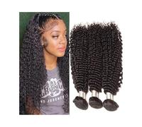 Utilisation quotidienne Extensions de cheveux humains crépus bouclés, lots de 1, 3 ou 4, tissages brésiliens Remy Pour les partis(16 16 16)