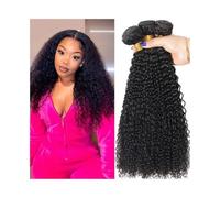 Utilisation quotidienne Extensions de cheveux humains crépus bouclés, mèches afro, 1/3/4 pièces Pour les partis(12 14 16 18)