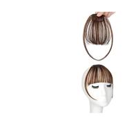 Utilisation quotidienne Extensions de cheveux synthétiques à clipser, fausses franges avec branches, for un usage quotidien Pour les rencontres(Bangs-Light Brown)