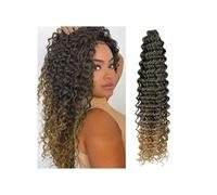 Utilisation quotidienne Lot de 1 mèches synthétiques ondulées au crochet, cheveux longs, blonds ombrés, ondulés et bouclés, for femmes noires(T27,28inch)