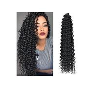 Utilisation quotidienne Lot de 1 mèches synthétiques ondulées au crochet, cheveux longs, blonds ombrés, ondulés et bouclés, for femmes noires(1B,28inch)