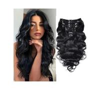 Utilisation quotidienne Natural Black Wavy Clip in Hair Extensions Synthetic Clips on Hair for Women Curly Invisible Thick Full Head Heat Resistant Weddings Party Daily Use(12inches)