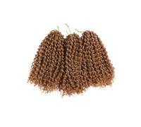 Utilisation quotidienne Perruques courtes de 20 cm, 3 mèches de cheveux crépus bouclés au crochet for femmes noires, perruque tressée bouclée(Drak blonde)