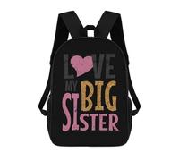 Utilisation Quotidienne Sac À Dos d'affaires J'aime Ma Grande Sœur Sacs D'École Loisir Polyester Cartable Scolaire pour Gym, Loisir, Bureau, 42X32X14Cm
