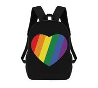 Utilisation Quotidienne Sacs À Dos Cœur Arc-en-Ciel LGBTQ Fier Sacs D'École Loisir Polyester Cartable Scolaire pour Trekking, Scolaires, Voyage, 42X32X14Cm