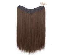 Utilisation quotidienne Synthetic Long Straight Hair Extensions with Clip In One Piece Perfect for Women's Hair Accessories(Dark brown,16inch)