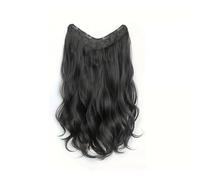 Utilisation quotidienne Synthetic Long Wavy U-shaped Clip In Hair Extensions 16Inch/20Inch/24inch For Women Hair Accessories(Natural Black,16inches)