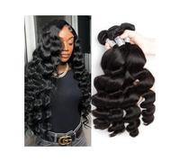 Utilisation quotidienne Tissage en lot de cheveux humains Loose Wave, couleur naturelle, lots de 1/3/4, extension de cheveux brésiliens Remy for femmes Pour les partis(12 14 16 16)