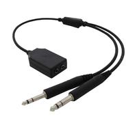 Utilisez des écouteurs personnels pour écouter l'interphone d'un avion via | Kamome Aviation Double adaptateur d'aviation TRRS de 3,5 mm - audio en écoute seule, contrôle du volume unique