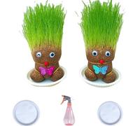 Utilisez Une tête d'herbe pour Faire Pousser Les Cheveux, Un Pot à tête de poupée, Une Plante Verte de Bureau, Un Mini Pot de bonsaï avec Plateau, Une Plante en Pot pour Enfants (arrosoir), des