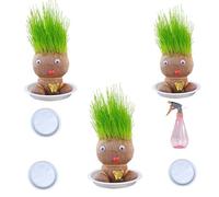 Utilisez Une tête d'herbe pour Faire Pousser Les Cheveux, Un Pot à tête de poupée, Une Plante Verte de Bureau, Un Mini Pot de bonsaï avec Plateau, Une Plante en Pot pour Enfants (arrosoir), des
