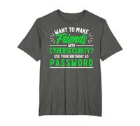 Utilisez Votre Date d'anniversaire Cybersécurité T-Shirt, Homme Grandes Tailles, Asphalte, 4X Tall