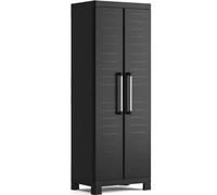 Utilitaire Detroit - Armoire De Rangement Multifonctions - étagères Modulables, Pieds Renforcés Et Ajustables- Cuisine, Garage, Atelier, Placard - 65x39x182 Cm - Noir - Packing Renforcé - Keter