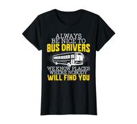 Utilitaire pour livreur de Bus et école T-Shirt Graphique avec Valeur, Femme, Noir, XL