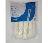 Utilitech Lot de 1000 attaches de 20,3 cm - 750 pièces + 27,9 cm - 250 pièces - 34 kg - Résistantes aux UV - Assortiment de attaches de câble - 1000 attaches de fermeture éclair résistantes aux UV - 1000 attaches de fermeture éclair en vrac