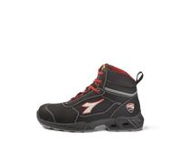 Utility Diadora Mixte Shark Engine Mid S3s Fo SR ESD Chaussure de Protection Incendie et de sécurité, Noir et Rouge, 45 EU
