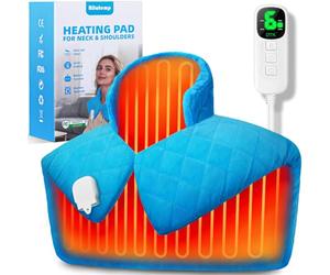 UTK Coussin chauffant pour le cou et les épaules, jusqu'à 70 °C, soulagement de la douleur plus profond, coussin chauffant pour les épaules de 0,6 kg avec 6 niveaux de chauffage, minuterie d'arrêt