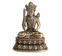 UTLODY Collier de méditation, 1 Mini décoration de Table en Laiton Pur Antique Akasagarbha Bodhisattva, Ornements artisanaux culte Religieux Bouddha