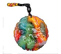 UTLODY Collier de méditation, Collier Pendentif Dragon Chinois en Jade de Couleur Naturelle, breloque amulette Porte-Bonheur