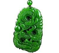UTLODY Collier de méditation, Pendentif en Jade, Pierre de Naturelle, Pendentif Dragon, Collier, Bijoux Chinois, amulette