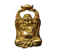 UTLODY Collier de méditation, Statue de Bouddha Rieur en Or, 1 pièce, Sculpture Artisanale résine, Maitreya, Figurine Porte-Bonheur Feng Shui Chinoise for la Maison et Le Jardin