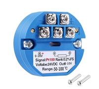 UTLODY Transmetteur de température RTD PT100, transmetteur DC24V Moins 50-100 degrés, Sortie 0-10V, Module