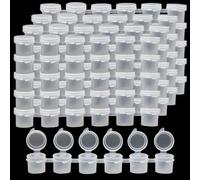 UTMACH 120 Pots Mini Pot de Peinture Vide 5ml Bandes de Peinture Vide en Plastique Petit Godet Peinture Transparent avec Couvercle pour Peinture Acrylique,Conteneur de Rangement(20 Bandes)