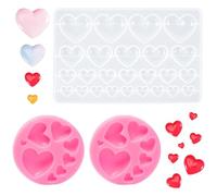 UTMACH 2 Pièces Moule Silicone Resine en Forme de Coeur Moules Résine 3D Heart pour Bijoux, Pendentifs (size-2)