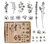 UTMACH 22 Pcs Tampon Bois fleur pour Diy Lettres Cartes albums