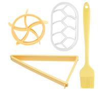 UTMACH 3 Pcs Tampons à Pains Timbre de Presse-Pain Moules Ronds Ovales et Triangle Emporte-Pièces en Plastique avec Brosses Moule à Pâtisserie pour Presse à Pâte
