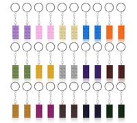 UTMACH 30 Pièces Porte-clés en Brique Porte-clés Bloc de Construction Brick Porte-clés Brick Keychain pour Les Enfants Fête D'anniversaire,Récompenses,Pendentif Cadeaux De Décoration (15 Couleurs)