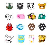 UTMACH Amortisseur Tennis Raquette 16 Pièces Antivibrateurs Tennis Animal Anti-Vibrateurs Enfant en Silicone Vibration Raquette de Dessin Animé pour Raquette de Tennis Badminton Squash
