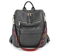 UTO Cuir Vegan Sac à Dos Sac à Main pour Femmes Dames Créateur de Mode Voyage Sac à Bandoulière Gris Foncé