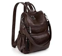 UTO Femme Sac a Dos porté Dos Anti-Vol Sac d'épaule Cuir Synthétique Wax Glands Voyage Travail Mode Pratique Café