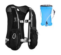UTOBEST Sac à Dos léger pour Course à Pied, Sac d'hydratation Fonctionnel 5,5 l (Noir avec Poche à Eau 1,5 l)