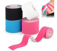 UTOCLEC 4 Rouleaux Kinesio Tape, 5Mx5cm & 5Mx3.8cm Bande de Kinésiologie de Sport, Adaptées à la Peau, élastiques et Imperméables, Tape Kinesiologie pour l'épaule, pour la Peau
