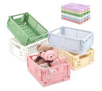 UTOCLEC 6 Boîtes Pliables Miniatures, 15 x 10 x 5,8 cm Pliantes, Boîtes de Rangement Empilables, Boîte de Rangement, pour Cuisine, Bureau, Chambre, Salle de Bain