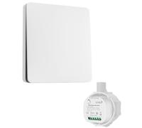 UTOI Interrupteur Sans Fil Sans Pile, Kit Interrupteur Va et Vient avec Récepteur 15A, RF Télécommande à Distance pour Lampe LED 220V, Étanche IP67, Blanc