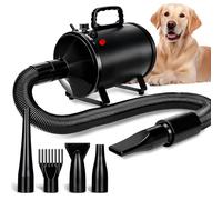 Utoimain Sèche-Cheveux pour Chien 4,3CV/3200W avec 3 Niveaux de Température, Débit d’Air Réglable en Continu et 5 Buses - Séchoir Professionnel pour Toilettage d’Animaux