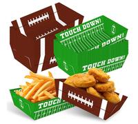 Utolily Lot de 36 plateaux alimentaires jetables en papier pour fête de football