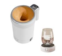 Utomatic Tasse à café auto-mélangeante, 380 ml, acier inoxydable, magnétique, intelligent, pour mesurer la température, café, lait, rechargeable (blanc)