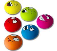 UTOMING Lot de 6 jouets couineurs pour petits chiens, jouets couineurs en latex doux, balles couineurs plates pour chiens de petite taille, visage souriant