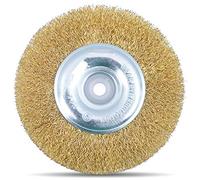 Utoolmart Lot de 2 brosses de roue en fil circulaire 75 mm de diamètre 0,3 mm de diamètre en fil d'acier fin serti pour enlever la rouille et polir les métaux