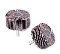 Utoolmart Lot de 2 roues à lamelles montées sur tige avec mandrin avec tête de meulage de 50 mm - Roue de ponçage abrasive - Polissage rotatif - Accessoires utilisés pour le meulage