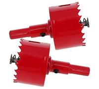 Utoolmart Lot de 2 scies-cloches bimétalliques M42 en acier rapide avec manche triangulaire avec outil de coupe pour métal, acier, aluminium, bois, rouge, 45 mm de diamètre