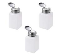 Utoolmart Lot de 3 distributeurs d'alcool liquide de 180 ml, pour dissolvant de vernis à ongles, démaquillant pour lèvres et yeux, flacon vide avec tête de pompe