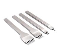 Utoolmart Perforatrice de couture pour cuir, acier blanc, pas de griffes de 4 mm, 1/2/4/6 griffes, outils de bricolage, burin à trou, kit d'artisanat